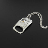 Bear - Silver Pendant with 14k Gold