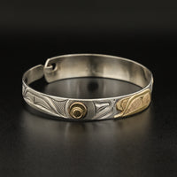 Killerwhale - Silver Bracelet with 14k Gold