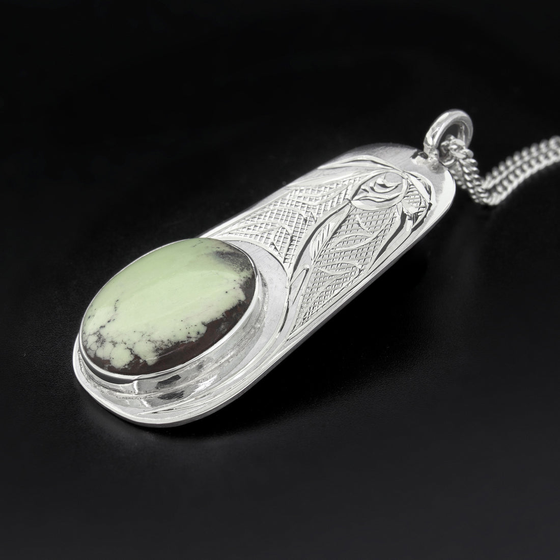 Kelp - Silver Pendant with Turquoise