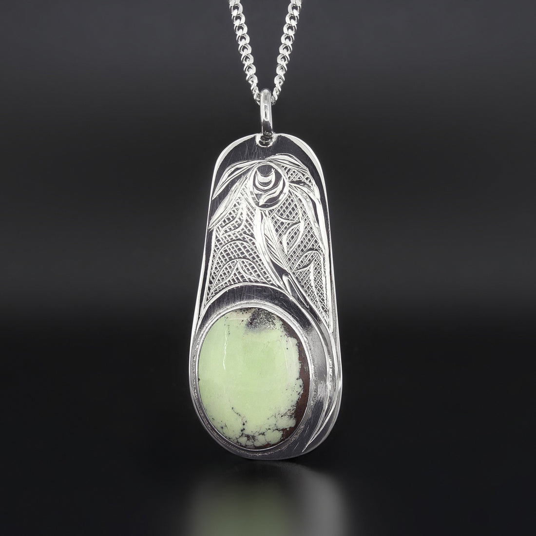 Kelp - Silver Pendant with Turquoise