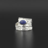 Eagle - Silver Ring with Lapis