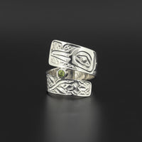Hummingbird - Silver Ring with Peridot