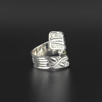 Hummingbird - Silver Ring with Peridot