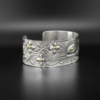 Hummingbird - Silver Bracelet with 14k Gold