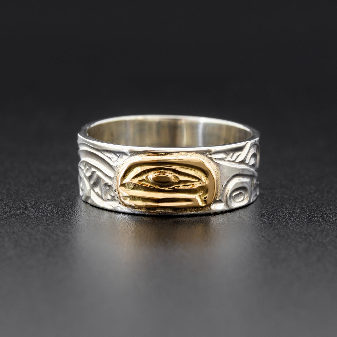 Orca - Silver Ring with 14k Gold