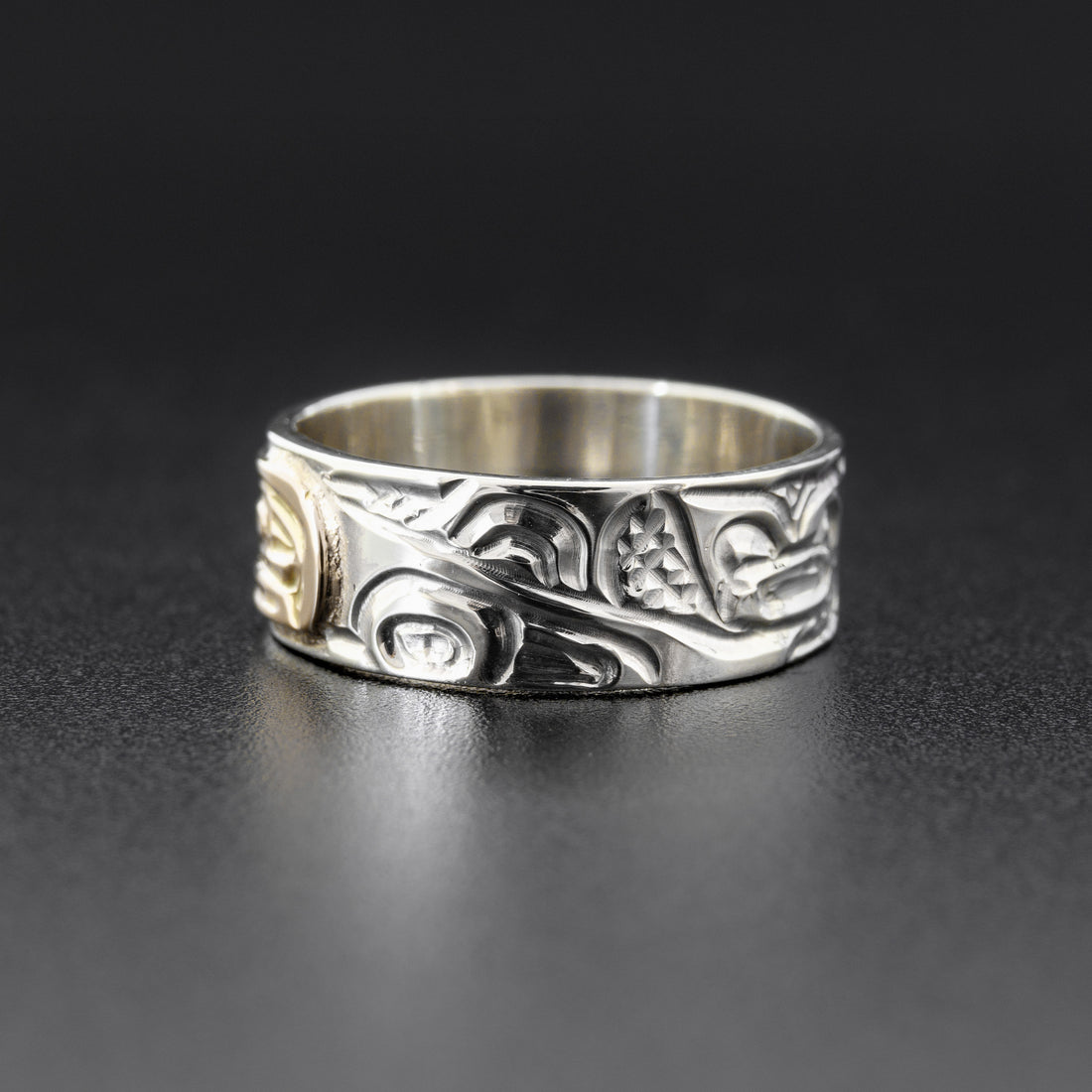 Orca - Silver Ring with 14k Gold