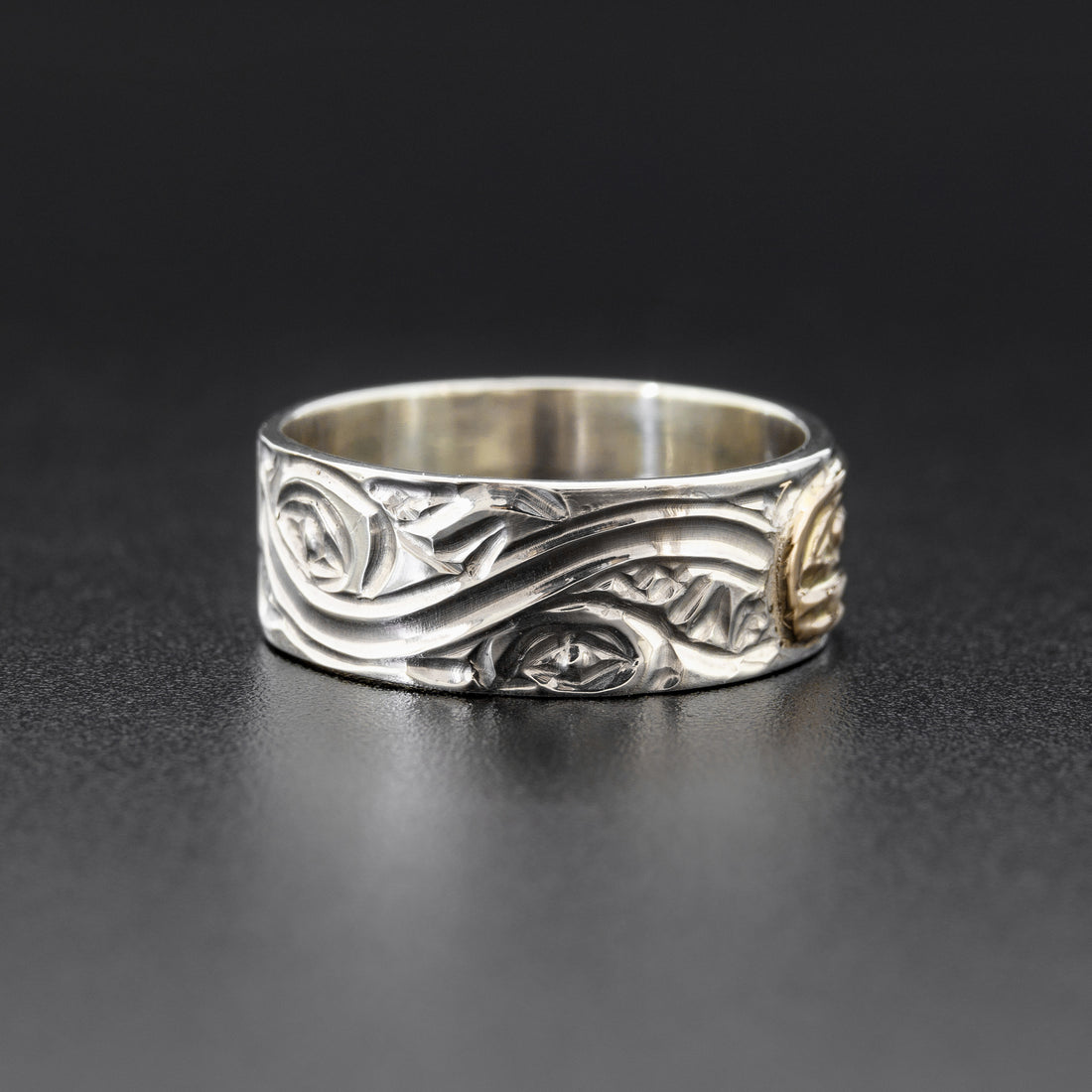 Orca - Silver Ring with 14k Gold