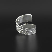 Wolf - Silver Ring with Onyx