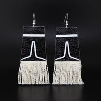 Dorsal Fin - Painted Canvas Earrings
