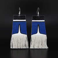 Dorsal Fin - Painted Canvas Earrings