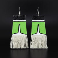 Dorsal Fin - Painted Canvas Earrings
