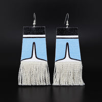 Dorsal Fin - Painted Canvas Earrings