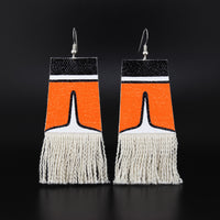 Dorsal Fin - Painted Canvas Earrings