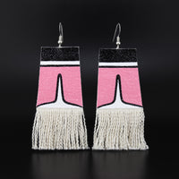 Dorsal Fin - Painted Canvas Earrings