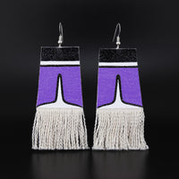 Dorsal Fin - Painted Canvas Earrings