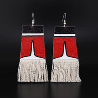 Dorsal Fin - Painted Canvas Earrings