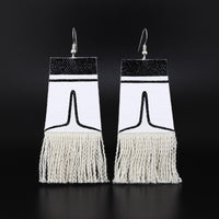 Dorsal Fin - Painted Canvas Earrings