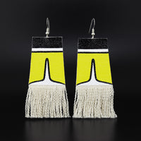 Dorsal Fin - Painted Canvas Earrings