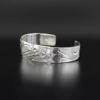 Orca with Flower - Silver Bracelet