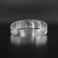 Orca with Flower - Silver Bracelet