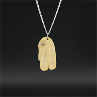 Hummingbird - Mastodon Ivory Pendant with Abalone