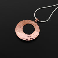 Round Cutout - Hammered Copper Pendant