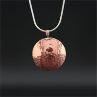 Round - Hammered Copper Pendant
