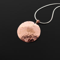 Round - Hammered Copper Pendant
