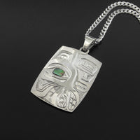 Hummingbird - Silver Pendant with Abalone
