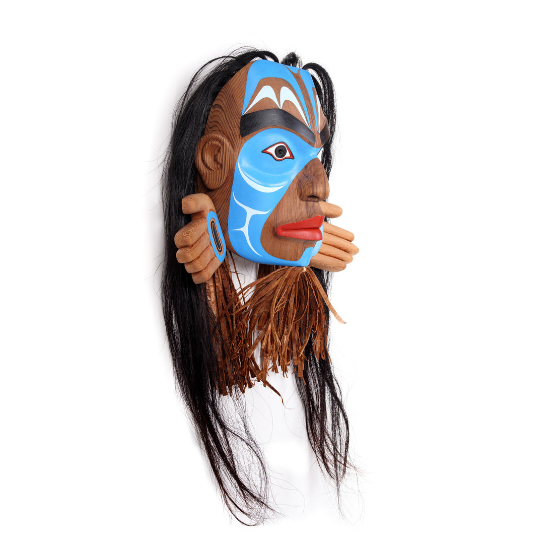 Raven Falling From the Sky World - Red Cedar Mask