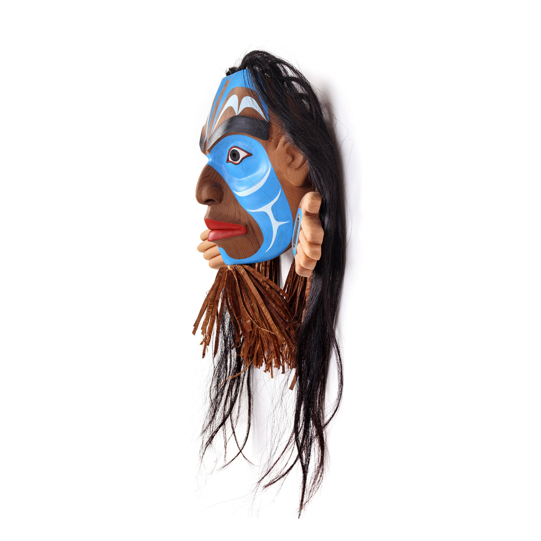 Raven Falling From the Sky World - Red Cedar Mask