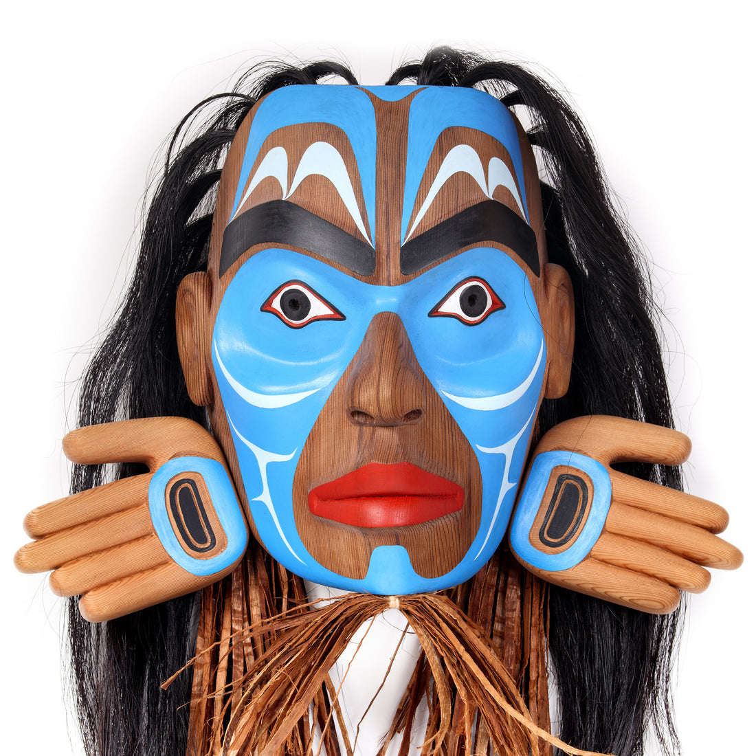 Raven Falling From the Sky World - Red Cedar Mask