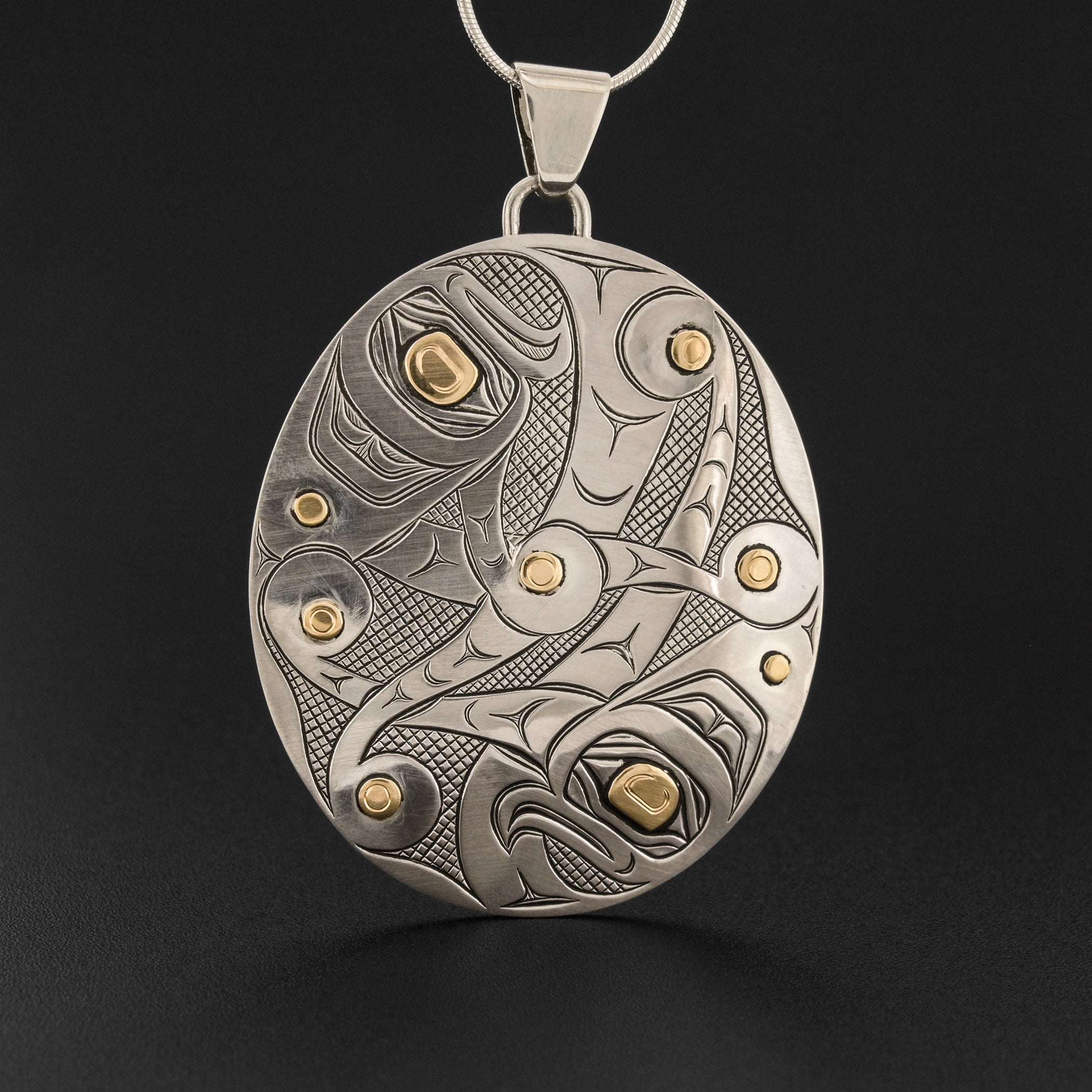 Octopi Mates - Silver Pendant with 14k Gold – Lattimer Gallery