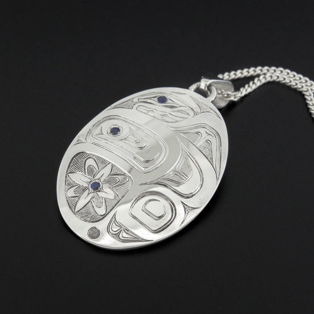 Abstract Thunderbird - Silver Pendant with Sapphire