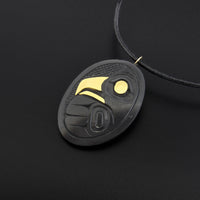 Owl - Argillite Pendant with 18k Gold