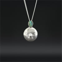 Moon - Silver Pendant with Abalone