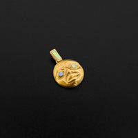 Moon - 22k Gold Pendant with Abalone