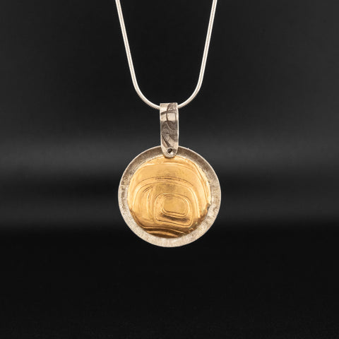 Salmon Egg - Silver Pendant with 22k Gold