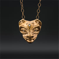 Spirit Bear - Bronze Pendant with Cultured Diamond
