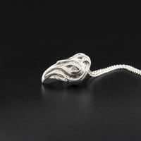 Raven - Silver Pendant with Cultured Diamonds