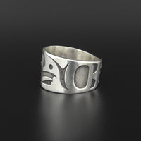Eagle - Silver Ring with 14k Gold