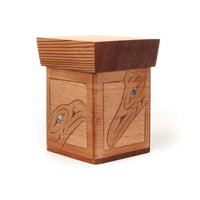 Eagle, Raven, Wolf, and Bear - Red Cedar Bentwood Box with Abalone