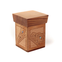 Eagle, Raven, Wolf, and Bear - Red Cedar Bentwood Box with Abalone