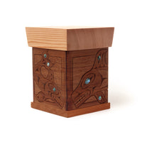 Orca Mother's Teachings - Red Cedar Bentwood Box with Abalone