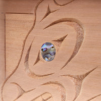 Eagle, Rave, Wolf, and Bear - Cedar Bentwood Box with Abalone