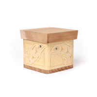Salmon in Four Directions - Cedar Bentwood Box with Abalone