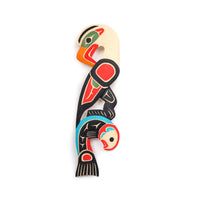 Eagle and Salmon - Yellow Cedar Wall Carving