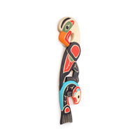 Eagle and Salmon - Yellow Cedar Wall Carving