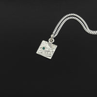 Bear - Silver Pendant with Emerald