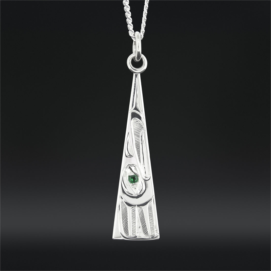 Eagle - Silver Pendant with Tsavorite Garnet